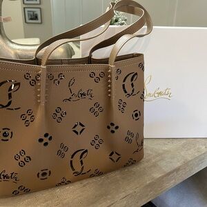 Christian Louboutin Brown Patterned Tote Bag